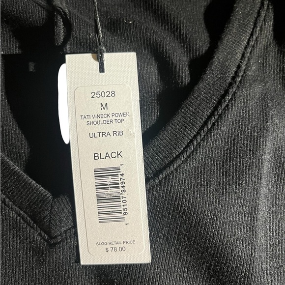 Michael Stars Tati V-neck power shoulder top, NWT - Picture 3 of 5